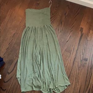 Sage Green Strapless Jumpsuit